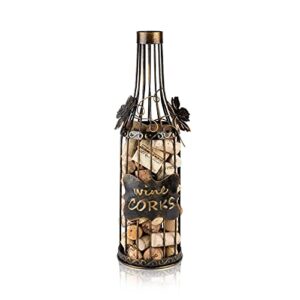 true wine cork holder, decorative wine cork storage and decor, set of 1, rustic bronze finish