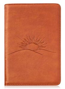 sohospark sunrise refillable faux leather journal, 6x8 vegan lined writing journal for women or men