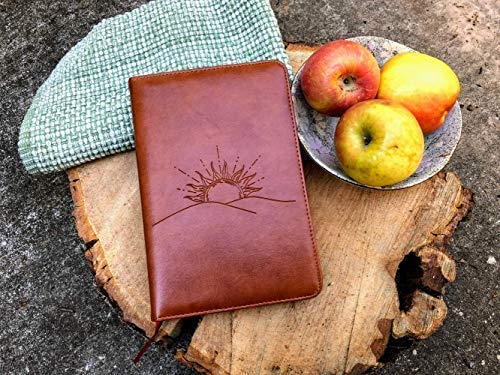 SOHOSPARK Sunrise Refillable Faux Leather Journal, 6x8 Vegan Lined Writing Journal for Women or Men