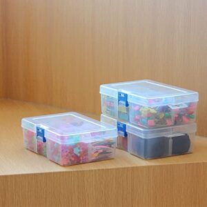 BangQiao 3 Pack Plastic Removable Divider Box and Storage Case for Small Parts, Hardware and Craft, 6 Grids, Clear