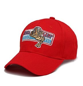 cosfunmax bubba gump hat adjustable shrimp co. embroidered forrest gump baseball cap red (red 1)