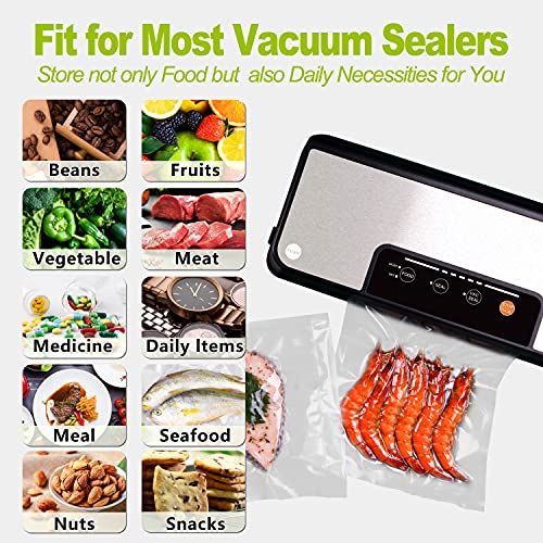 Toprime Vacuum Sealer Bags 50 Count 8" x 12" for Food Storage, 7-layer Physical Coextrusion Bag Designed for Seal a Meal, BPA Free, Heavy Duty, Puncture Resistance, Great for vac storage, Meal Prep or Sous Vide