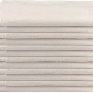 10 Pack Flour Sack Dish Towels, Certified Organic Cotton, Flour Sack Towels, Highly Absorbent, Tea Towels for Embroidery, Kitchen Dish Towels,28x28 Inches (Ivory) Flour Sack Towels