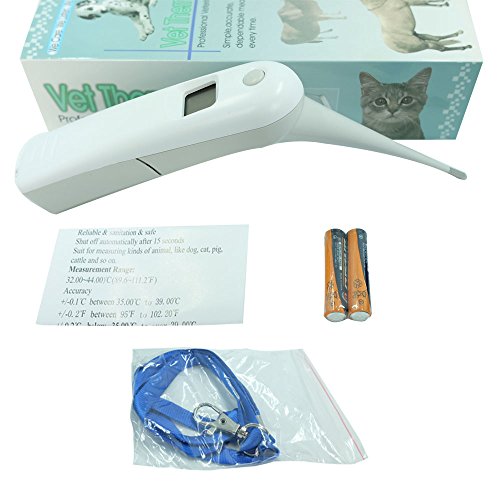 AURYNNS Pet Thermometer Dog Thermometer, Fast Digital Veterinary Thermometer, Pet Thermometer for Dogs, Cats, Horse,Cattle, Pigs,Birds, Sheep.(Battery Included)
