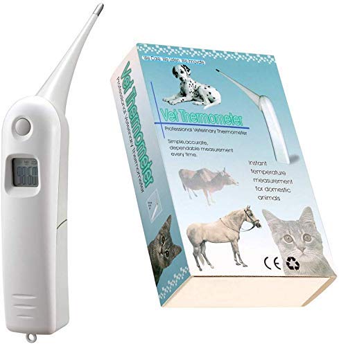 AURYNNS Pet Thermometer Dog Thermometer, Fast Digital Veterinary Thermometer, Pet Thermometer for Dogs, Cats, Horse,Cattle, Pigs,Birds, Sheep.(Battery Included)