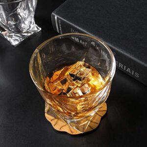 KANARS Whiskey Glasses Set of 4, 10 Oz Crystal Old Fashioned Cocktail Glass in Gift Box, Lowball Bourbon Tumbler for Scotch Whisky Cognac, Rock Barware for Men Gift