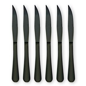 homquen 6-pieces stainless steel steak knives set, black knife set-use for home kitchen or restaurant (black)