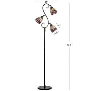 JONATHAN Y JYL8013A Walker Tiffany-Style 70.5" Multi-Light LED Floor Lamp, Tiffany, Traditional, Elegant, Office, Living Room, Family Room, Dining Room, Bedroom, Hallway, Foyer, Bronze