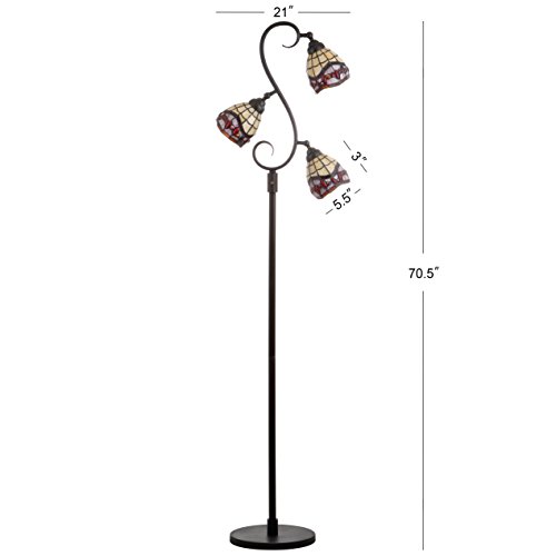 JONATHAN Y JYL8013A Walker Tiffany-Style 70.5" Multi-Light LED Floor Lamp, Tiffany, Traditional, Elegant, Office, Living Room, Family Room, Dining Room, Bedroom, Hallway, Foyer, Bronze