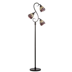 JONATHAN Y JYL8013A Walker Tiffany-Style 70.5" Multi-Light LED Floor Lamp, Tiffany, Traditional, Elegant, Office, Living Room, Family Room, Dining Room, Bedroom, Hallway, Foyer, Bronze