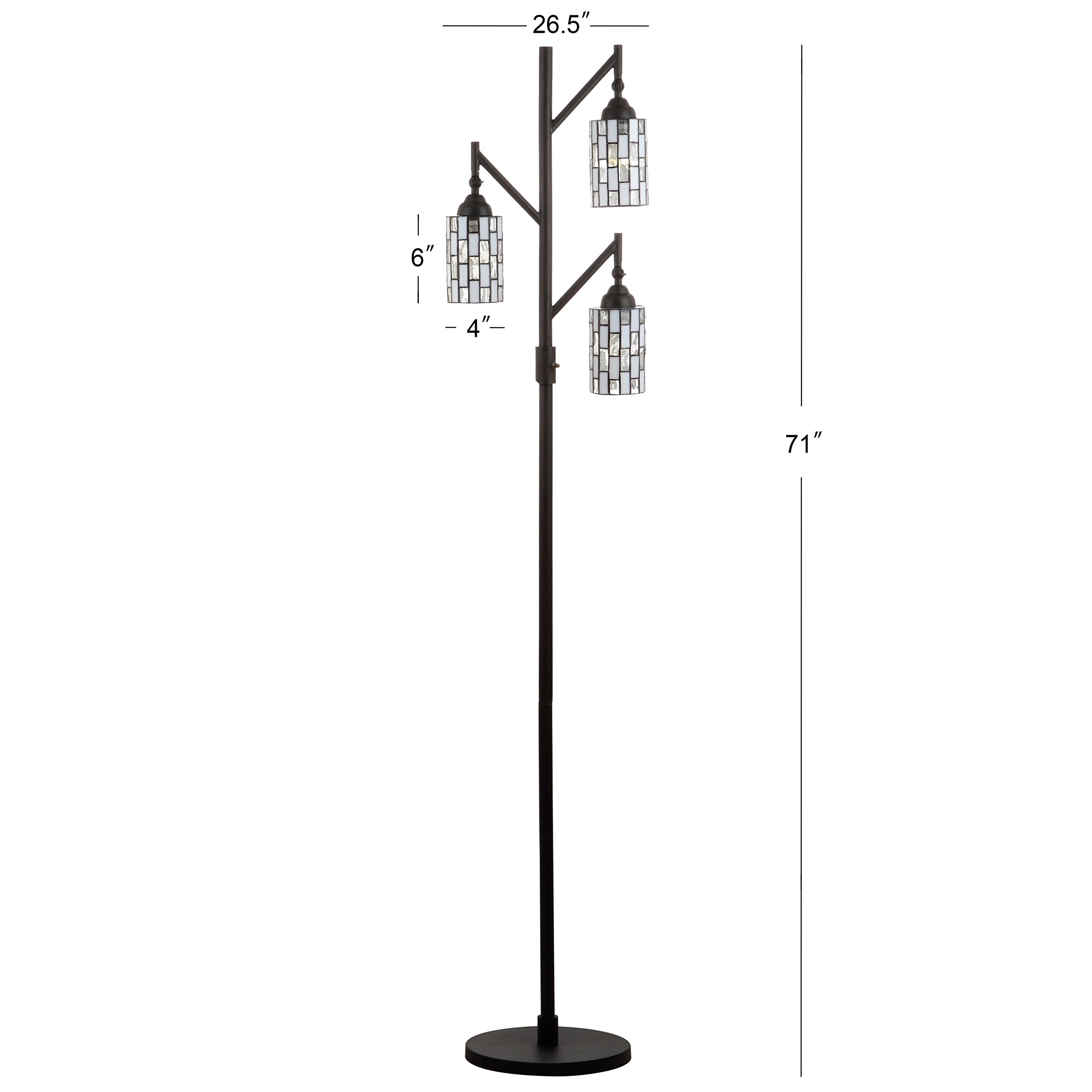 JONATHAN Y JYL8012A Tiffany-Style 71" Multi-Light Metal Rotary LED Floor Lamp, Traditional, 3 Lights for Home, Kitchen, Bed Room, Dining Room, Guest Room, Dorm Room, Bronze