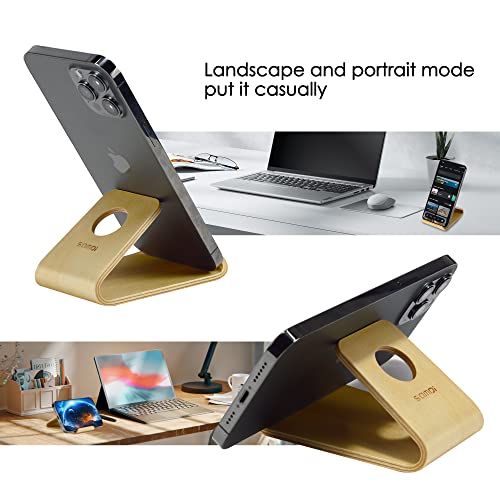 SAMDI Natural Minimalism Birch Small Wood Desk Cell Smartphone Mobile Phone Dock Holder Stand for Desk Stand Wooden Holder for iPhone 8 Plus X 6 6s 7 Plus 5 5s 5c,Wood iPhone Stand Dock Desktop, White