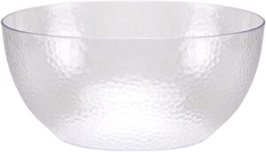 kingzak plastic serving bowl - 140 oz | clear pebbled | pack of 1 (63287)