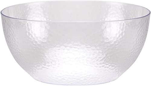 Kingzak Plastic Serving Bowl - 140 oz | Clear Pebbled | Pack of 1 (63287)