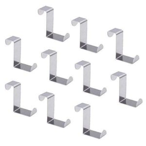 yourgift 10 pack over the door hooks stainless steel z hooks cupboard hooks wall cabinet hooks z shaped hanging hooks for kitchen, bathroom, bedroom and office
