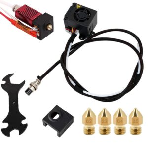 cr-10s 3d printers original replacement parts/accessories full assemble mk8 extruder hot end kits (with nozzle 0.4mm /0.2mm /0.3mm /0.5mm) fit for creality 3d printing printer cr-10 cr-10s s4 s5