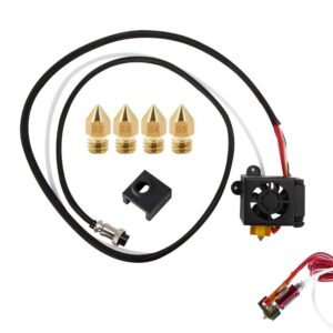 CR-10S 3D Printers Original Replacement Parts/Accessories Full Assemble MK8 Extruder Hot End Kits (with Nozzle 0.4mm /0.2mm /0.3mm /0.5mm) fit for Creality 3D Printing Printer CR-10 CR-10S S4 S5