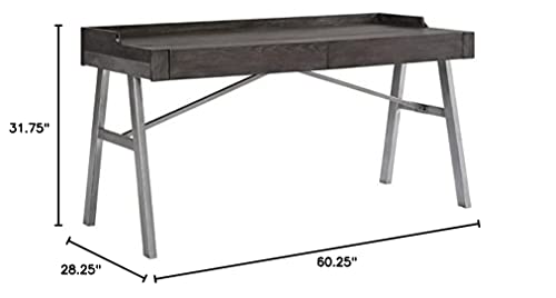 Signature Design by Ashley Raventown Urban 60" Home Office Desk, Weathered Brown
