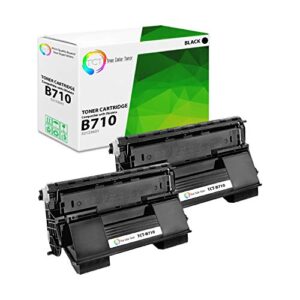 tct premium compatible toner cartridge replacement for okidata b710 52123601 black works with okidata b720 b730 printers (15,000 pages) - 2 pack