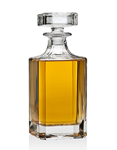 Lefonte Whiskey Decanter set for Liquor Scotch Bourbon or Wine, Includes 2 Old Fashioned Whisky Glasses