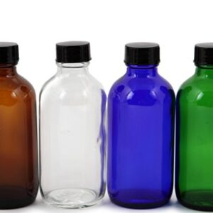 Vivaplex, 12, Assorted Colors, 4 oz Glass Bottles, with Lids