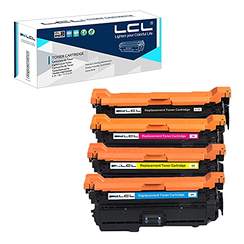 LCL Remanufactured Toner Cartridge Replacement for HP 507A CE400A CE401A CE402A CE403A M551 M551N M551DN M551XH M575f M575c M575dn M570dw M570dn (4-Pack Black Cyan Magenta Yellow)