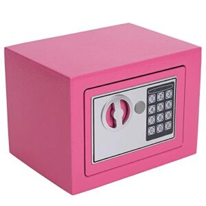Yuanshikj Electronic Deluxe Digital Security Safe Box Keypad Lock Home Office Hotel Business Jewelry Gun Cash Use Storage (Pink)