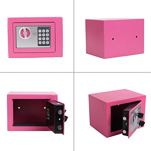 Yuanshikj Electronic Deluxe Digital Security Safe Box Keypad Lock Home Office Hotel Business Jewelry Gun Cash Use Storage (Pink)