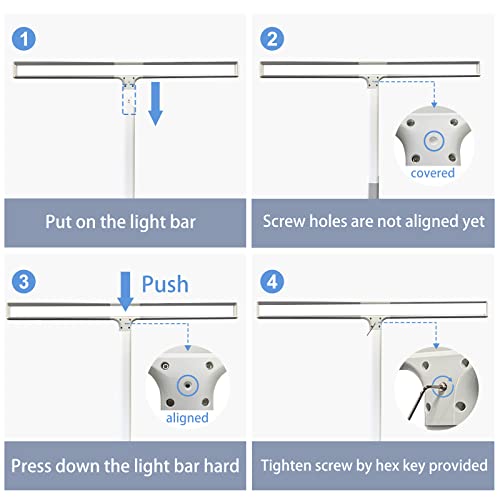 PHIVE LED Task Lamp, 20 Watt Super Bright Desk Lamp with Clamp, Dimmable Gooseneck Monitor Lamp(4 Color Modes, 5-Level Dimmer, Memory Function, Highly Adjustable Office Light/Workbench Lamp) Silver