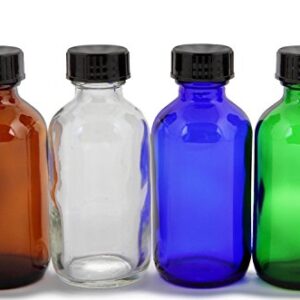 Vivaplex, 12, Assorted Colors, 1 oz Glass Bottles, with Lids