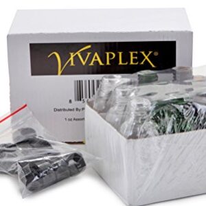 Vivaplex, 12, Assorted Colors, 1 oz Glass Bottles, with Lids