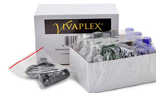 Vivaplex, 12, Assorted Colors, 1 oz Glass Bottles, with Lids