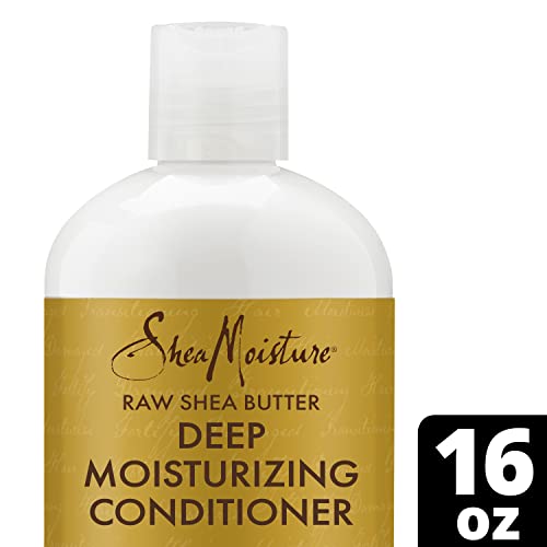 Shea Moisture Raw Shea Butter Conditioner, Deep Moisturizer with Sea Kelp & Argan Oil, Sulfate Free & Silicone Free, Curly Hair Products, Family Size (2 Pack - 16 Fl Oz)