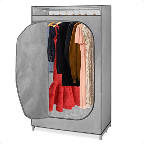 Whitmor Clothes Rack with Cover Portable Wardrobe Clothes Closet with Hanging – 36” W x 64” H x 19.75” D – Perfect for Home, Storage Room, Dorm, etc. – Not for Outside Use - No-Tool Assembly