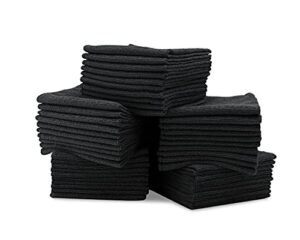 12" x 12" microfiber cleaning cloths (50 pack) - reusable towels, wash rags, dust cloth, all-purpose: kitchen, dish, cars, shop, glass (black)