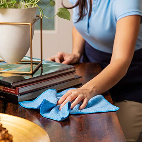 12" x 12" Microfiber Cleaning Cloths (50 Pack) - Reusable Towels, Wash Rags, Dust Cloth, All-Purpose: Kitchen, Dish, Cars, Shop, Glass (Black)