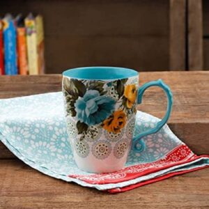 The Pioneer Woman Rose Shadow 24-Ounce Floral Jumbo Latte Mug