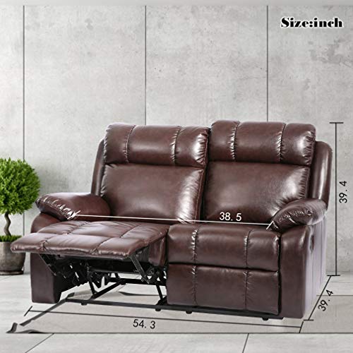 BestMassage Recliner Sofa Loveseat Leather Sofa Recliner Couch Manual Reclining Sofa Recliner Chair, Love Seat, and Sofa for Living Room Home Furniture