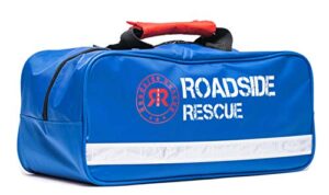 roadside emergency assistance kit - packed 110 premium pieces & rugged bag - car, truck & rv kit with heavy duty jumper cables • heavy duty tow strap • safety triangle • first aid & more