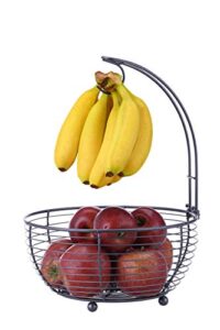 sunnypoint tabletop wire fruit basket bowl stand with banana hanger