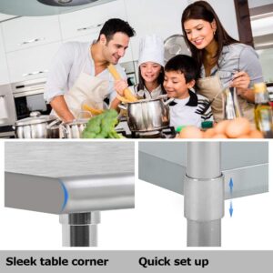 BestMassage 24"x60" Stainless Steel Kitchen Work Table Commercial Kitchen Restaurant Table