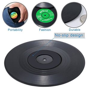 Record Coasters for Drinks, Funny, Absorbent, Novelty 6 Pieces Vinyl Disk Coasters, Effective Protection of The Desktop to Prevent Damage- 4.1 Inch Size by ZAYAD