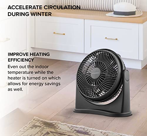 Air Monster 15655 High Velocity 3 Speed 8 Inch Adjustable Tilt Mini Personal Desk Fan with Wall Mount Option and Carry Handle, Black