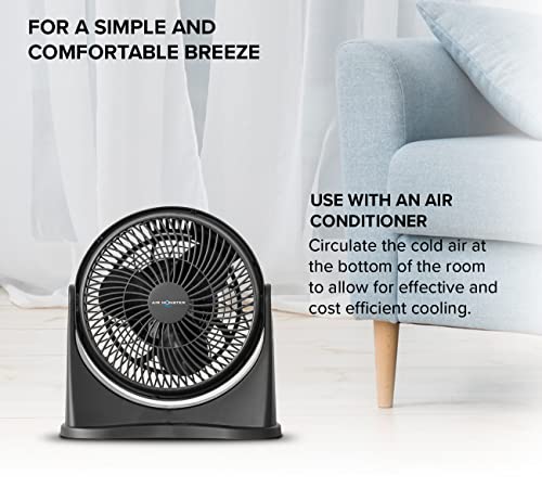 Air Monster 15655 High Velocity 3 Speed 8 Inch Adjustable Tilt Mini Personal Desk Fan with Wall Mount Option and Carry Handle, Black