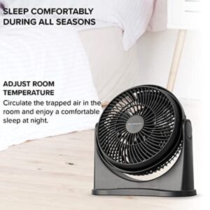 Air Monster 15655 High Velocity 3 Speed 8 Inch Adjustable Tilt Mini Personal Desk Fan with Wall Mount Option and Carry Handle, Black