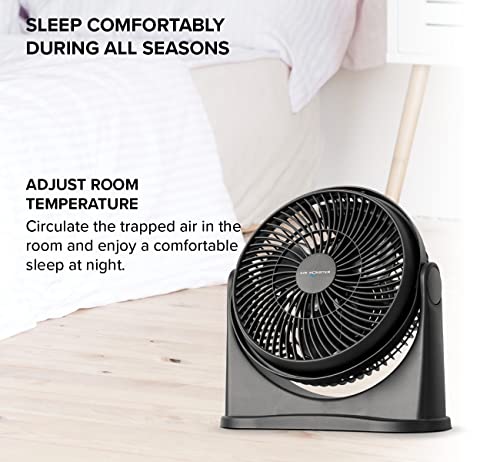 Air Monster 15655 High Velocity 3 Speed 8 Inch Adjustable Tilt Mini Personal Desk Fan with Wall Mount Option and Carry Handle, Black