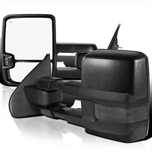 Spec-D Tuning Power Heat Extend Towing Mirrors W/Smoke Led Signal Compatible with Chevy Silverado GMC Sierra 2014-2018