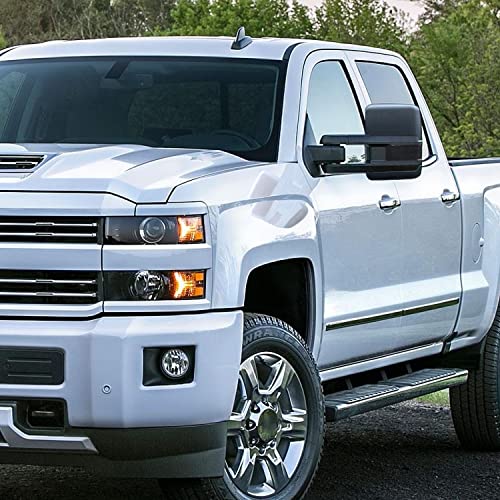 Spec-D Tuning Power Heat Extend Towing Mirrors W/Smoke Led Signal Compatible with Chevy Silverado GMC Sierra 2014-2018