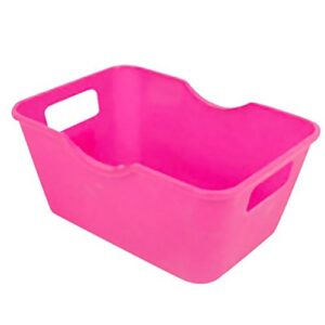 honghong plastic desktop storage basket box cosmetic stationery sundries container bin organizer tool (rose red)