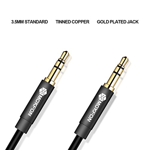 Aux Cable Extension Cord 3.5mm Male to Male Stereo Audio Adapter Headphone 3-Pole Jack Gold Plated for Phone, Tablet, Car/ Home Stereo and More 3ft (Black)